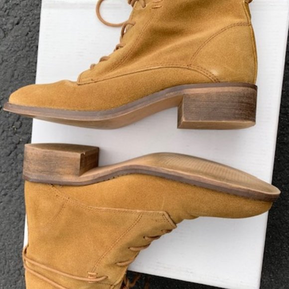 Steve Madden Rosaly Round Toe Suede Ankle Boot Tan C361 - Picture 13 of 16